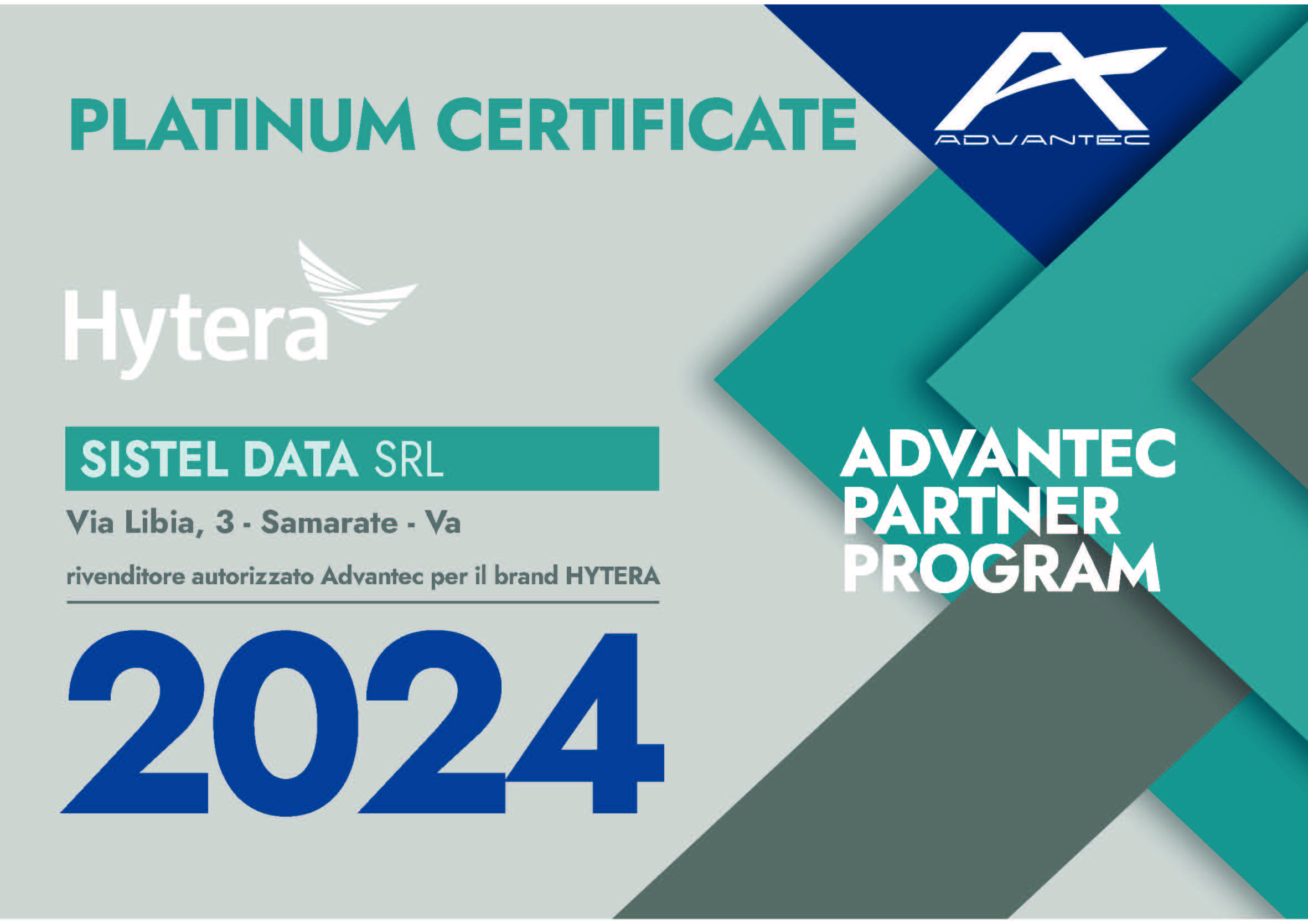 SISTEL DATA_certificato 2024 PLATINUM HYTERA